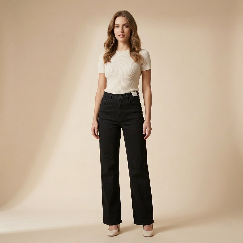 Straight Fit Jeans — Black view 3