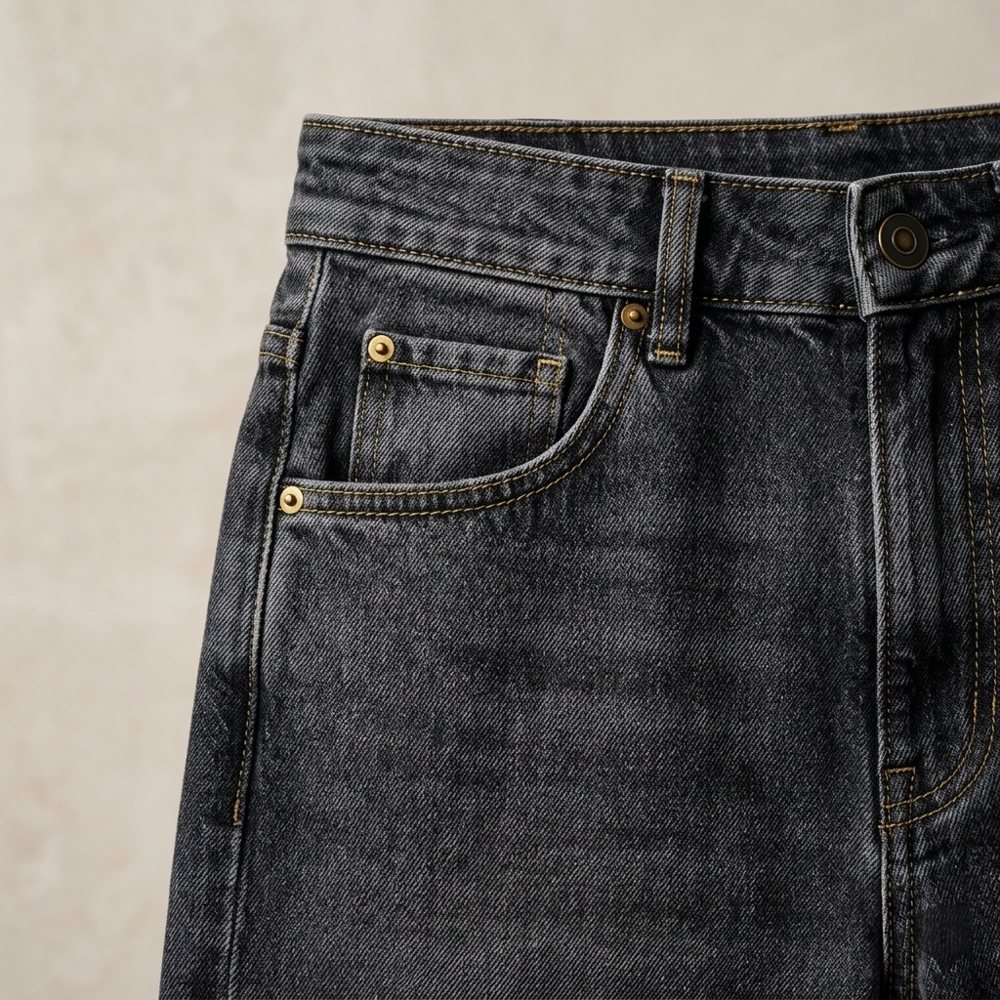 Wide Leg Jeans — Black view 6