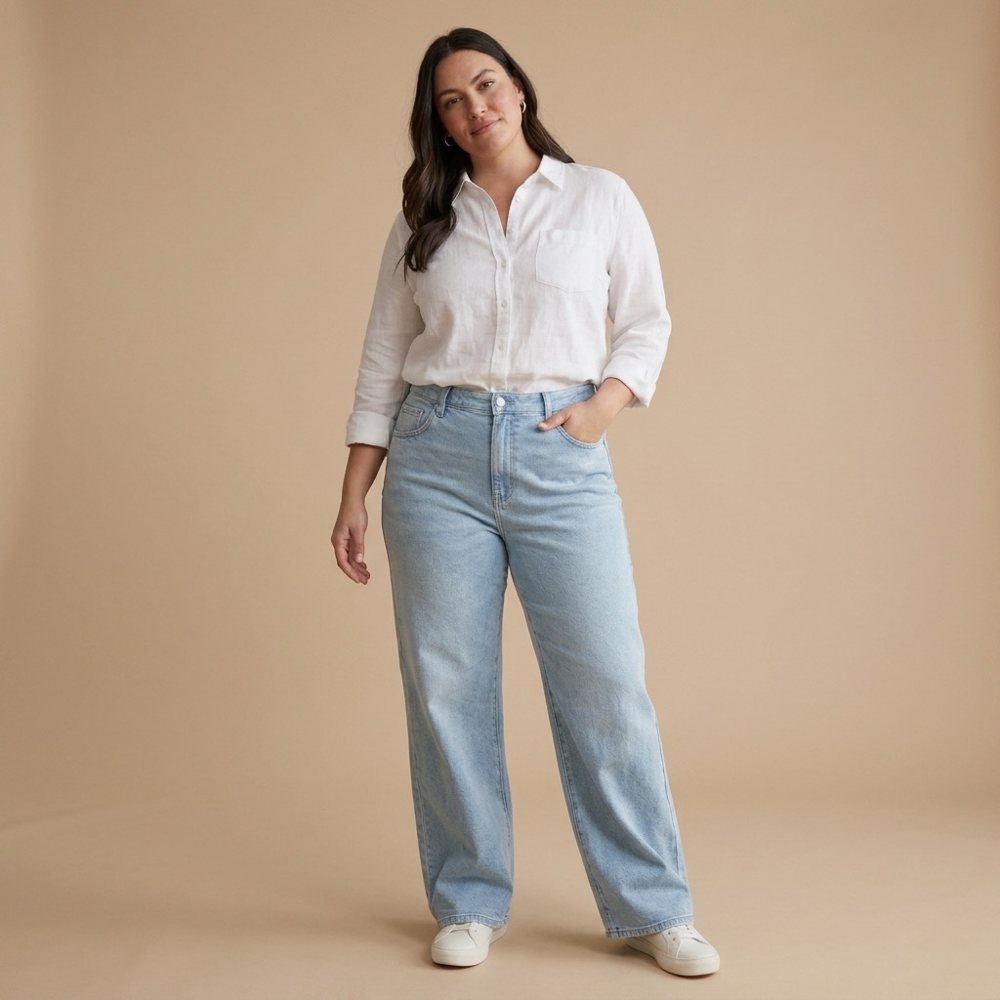 Plus Fit Jeans — Ice view 5