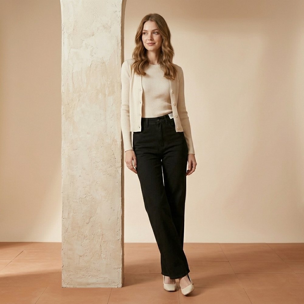 Straight Fit Jeans — Black view 4