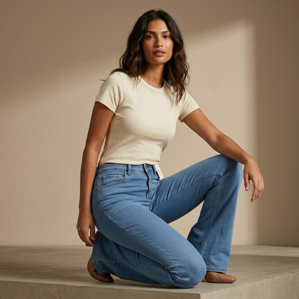 Bootcut & Flared Jeans — Mid Blue view 4
