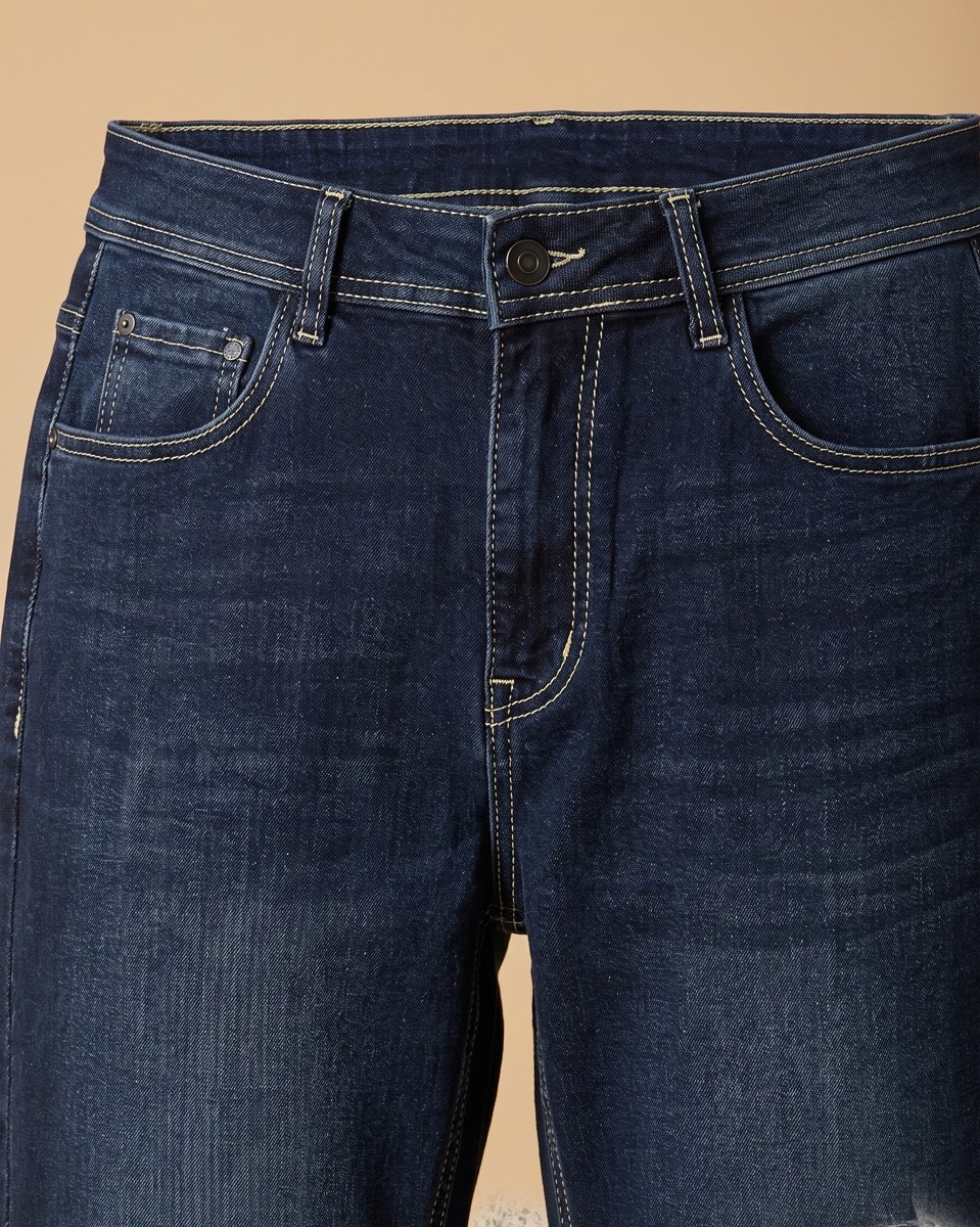 XYLA Women’s High-Rise Dark Blue Washed Bootcut Jeans view 5