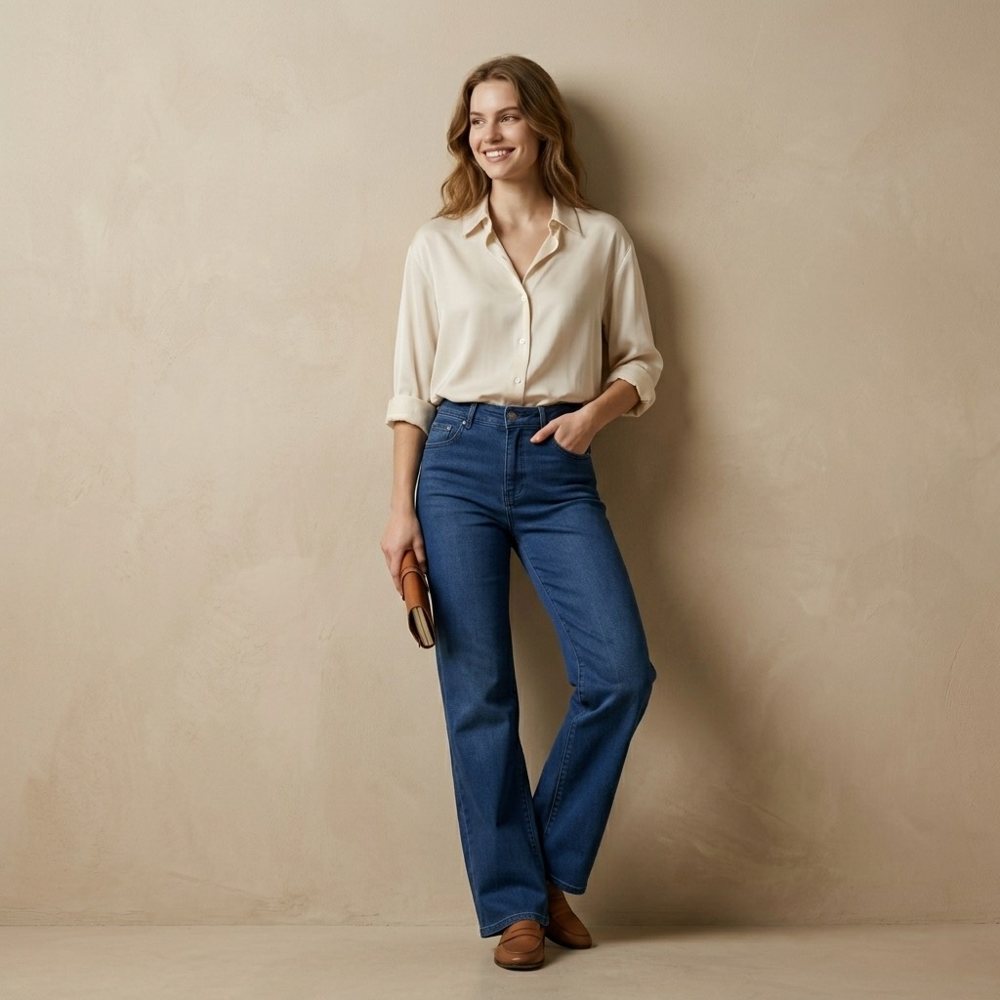 Straight Fit Jeans — Blue view 4
